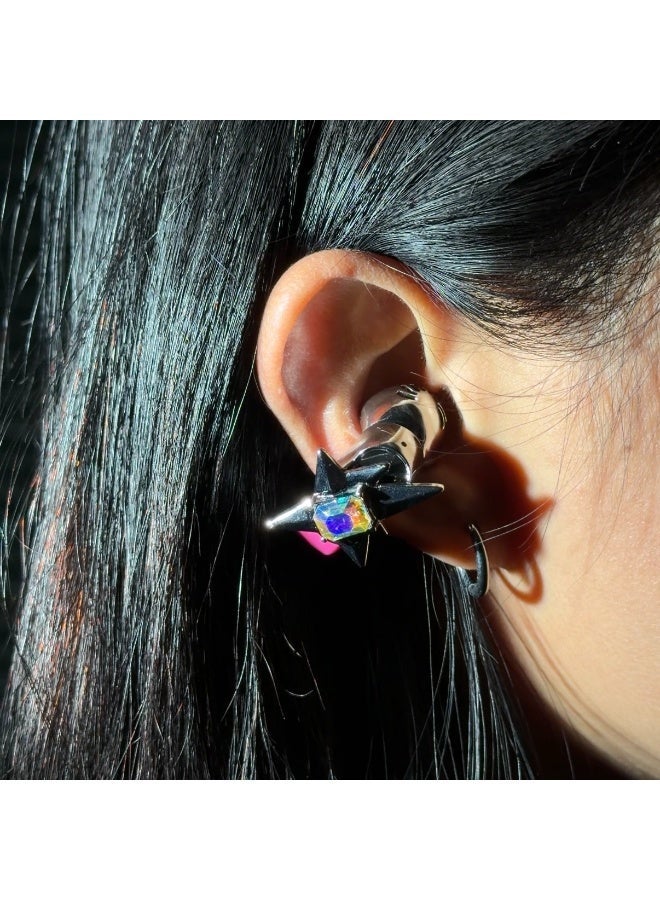 Interstella Magnetic Accessory Clip-On Wireless Earbuds, Interchangeable Charm Open-Ear Headphones, Silver & Pink Stylish Bluetooth Earphones for Daily Use - Image 2